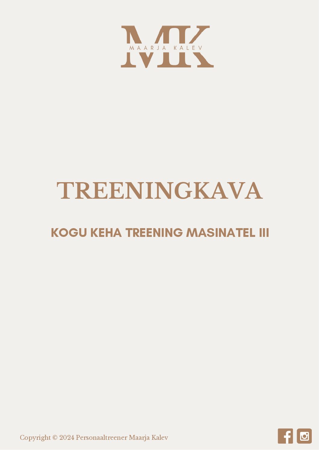 Treeningkava masinatel III